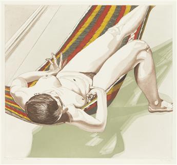 PHILIP PEARLSTEIN Two color etchings with aquatint.
